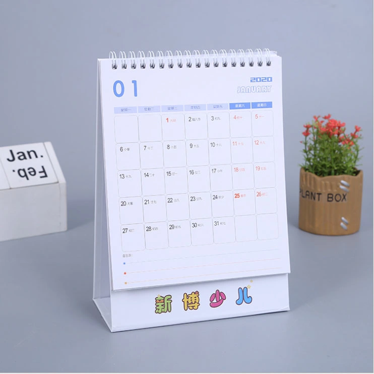 Custom 2022 Fashion Good Quality Wall or Desk Hard Cardboard Calendar Printing & Desktop Calendar& Table Textile Standing Tent Desk Top Calendar Printed